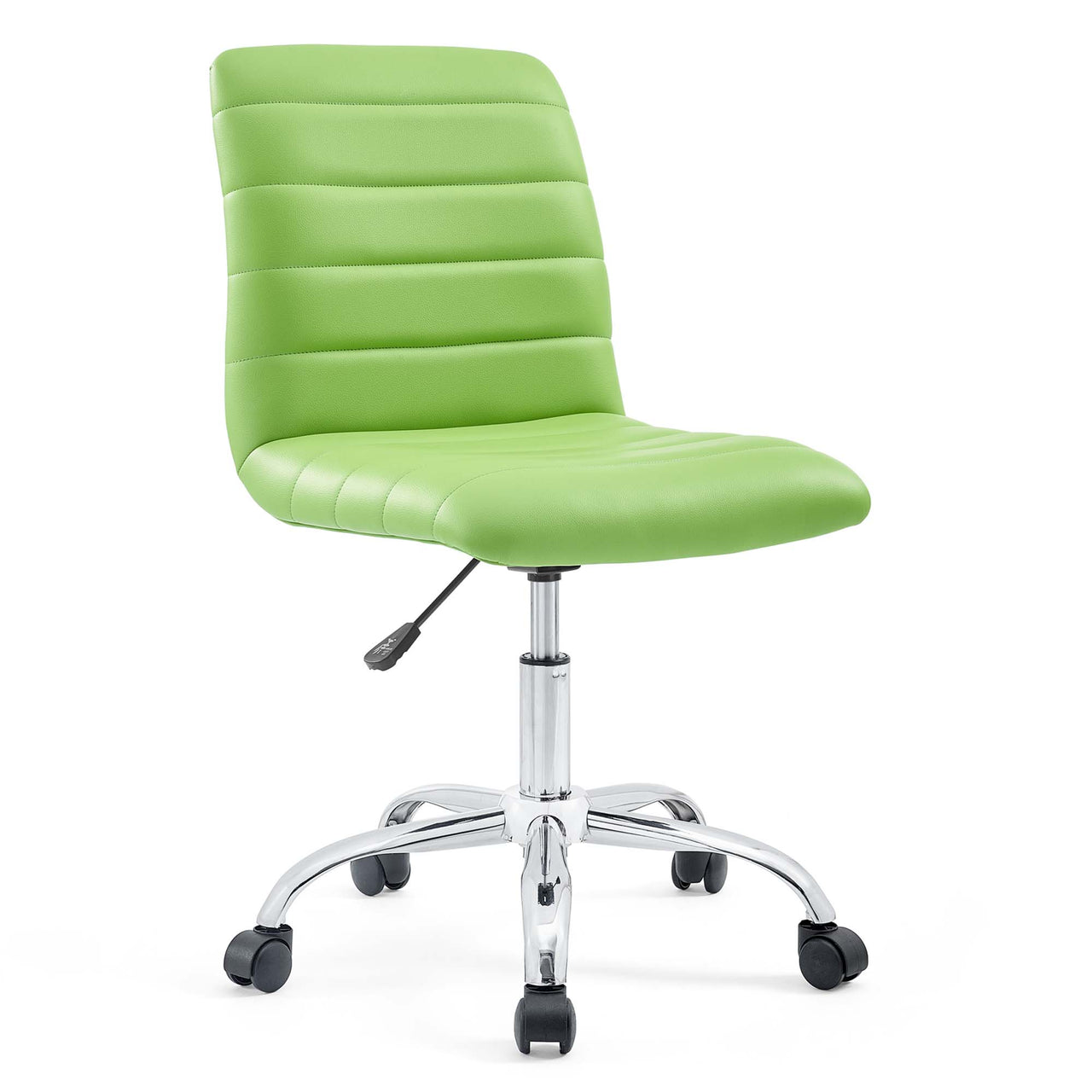 Drift Armless Mid Back Eco-Leather Office Chair, Bright Green