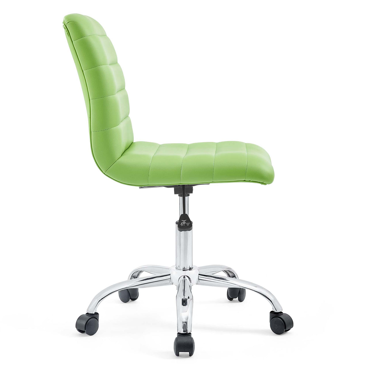 Drift Armless Mid Back Eco-Leather Office Chair, Bright Green