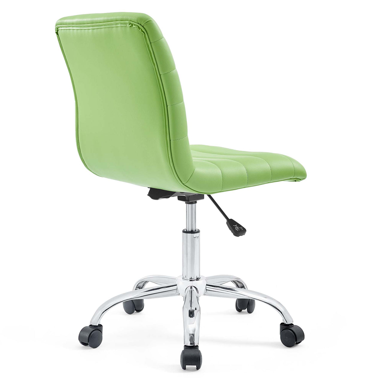 Drift Armless Mid Back Eco-Leather Office Chair, Bright Green