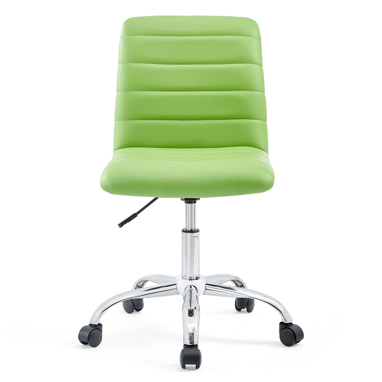 Drift Armless Mid Back Eco-Leather Office Chair, Bright Green