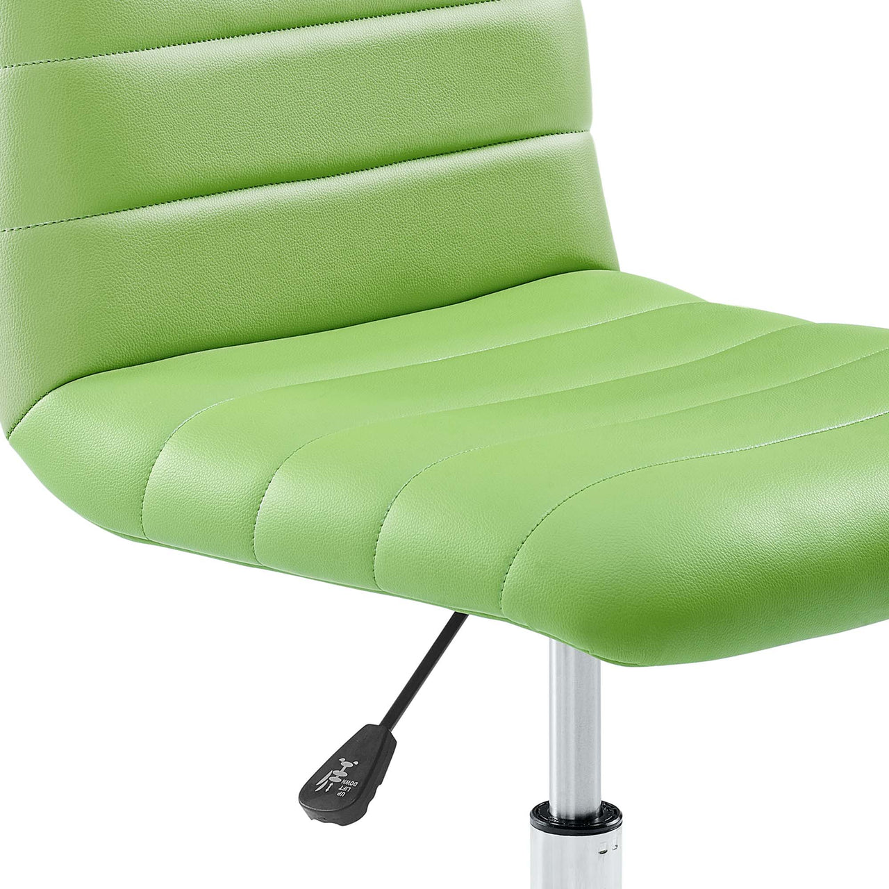 Drift Armless Mid Back Eco-Leather Office Chair, Bright Green