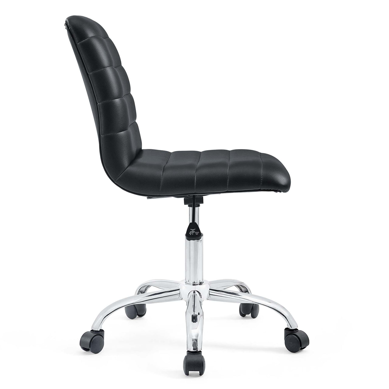 Drift Armless Mid Back Eco-Leather Office Chair, Black