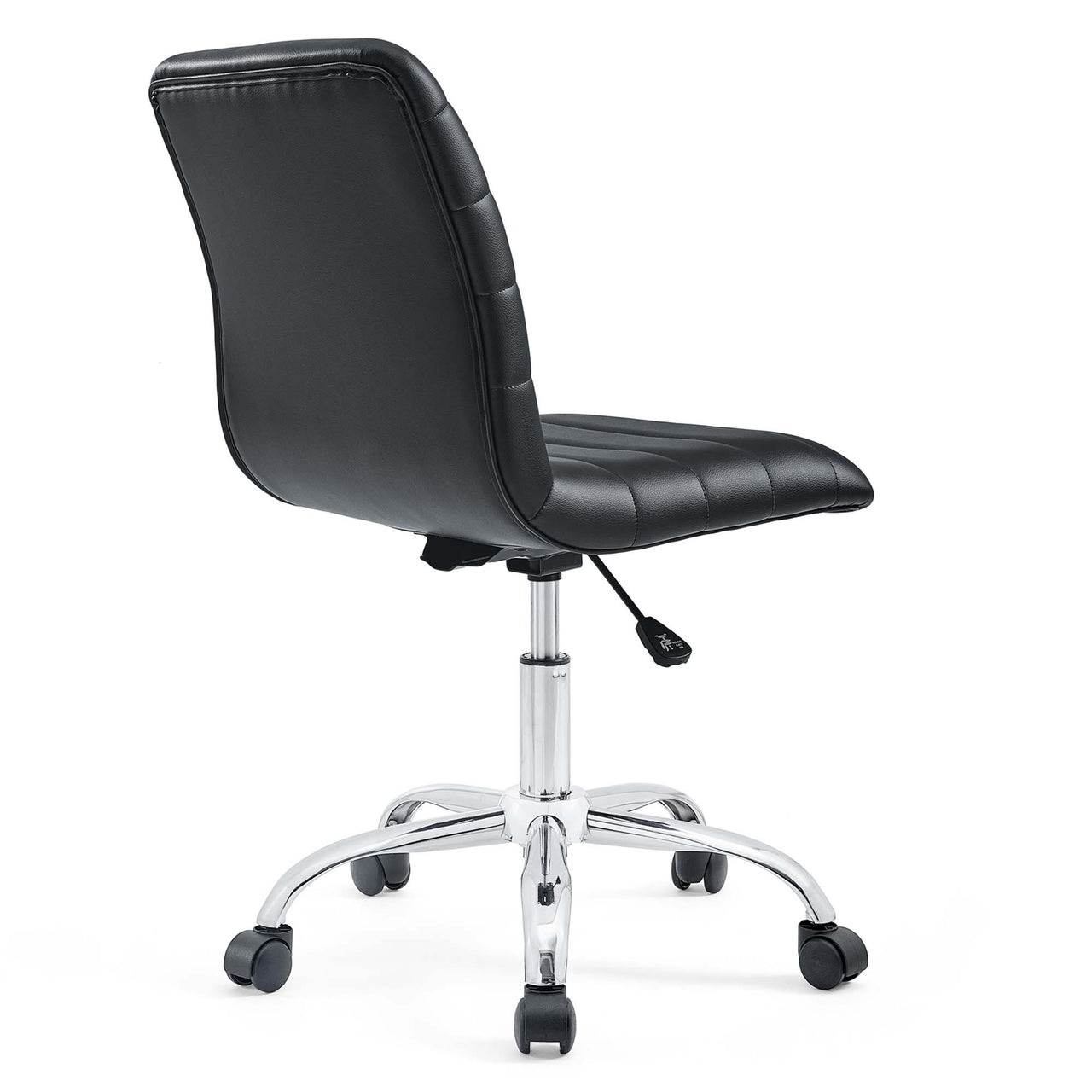 Drift Armless Mid Back Eco-Leather Office Chair, Black