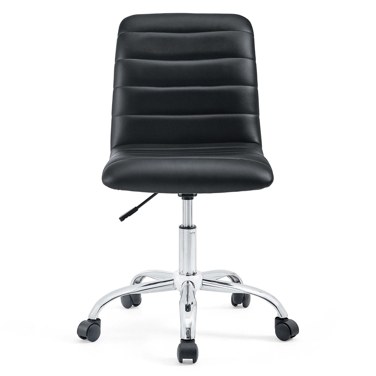 Drift Armless Mid Back Eco-Leather Office Chair, Black