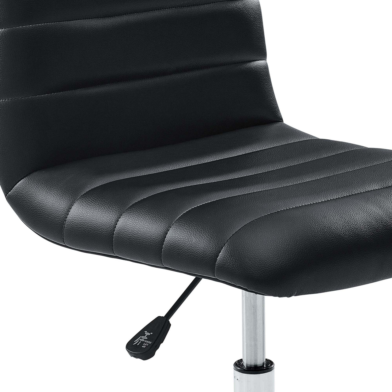 Drift Armless Mid Back Eco-Leather Office Chair, Black