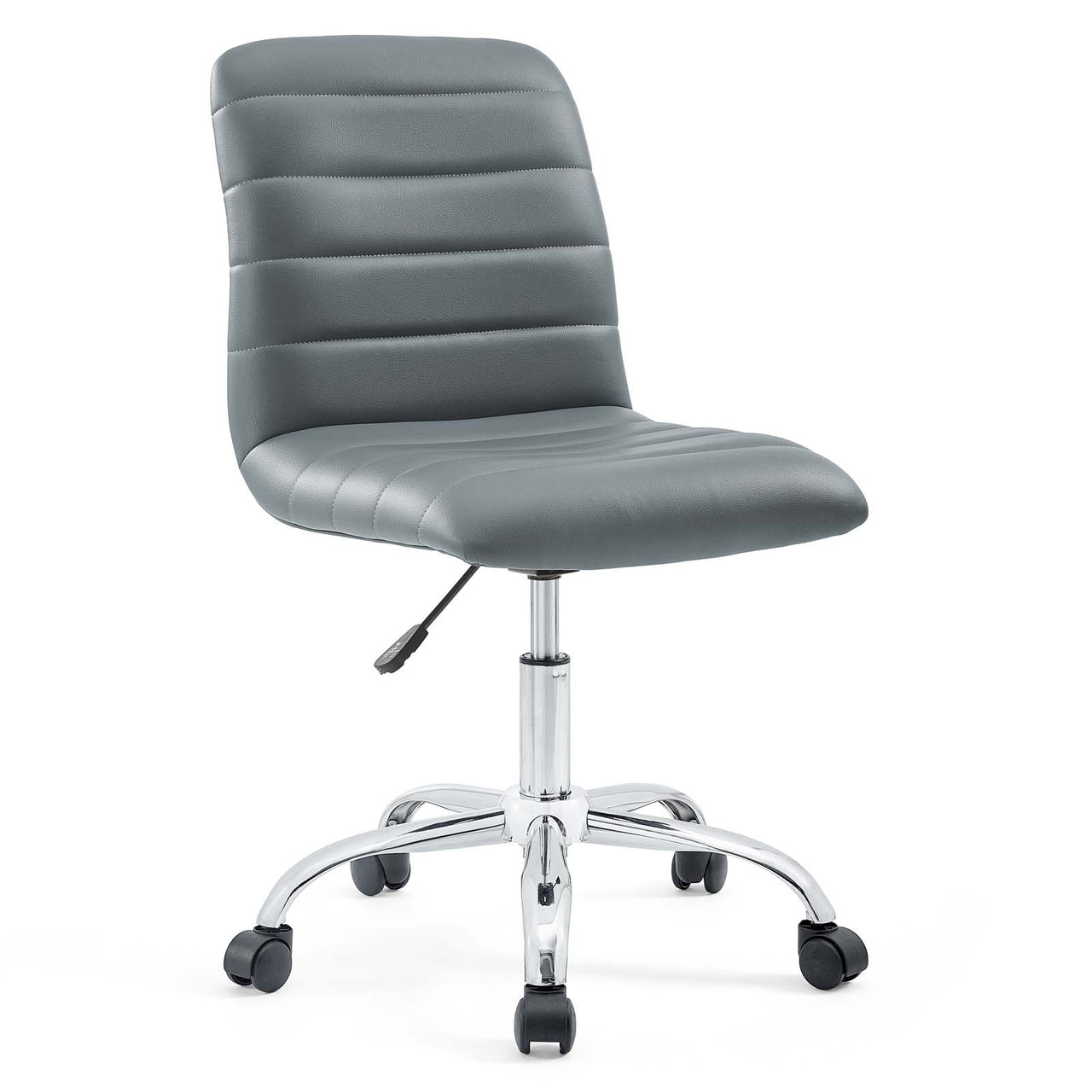 Drift Armless Mid Back Eco-Leather Office Chair, Gray