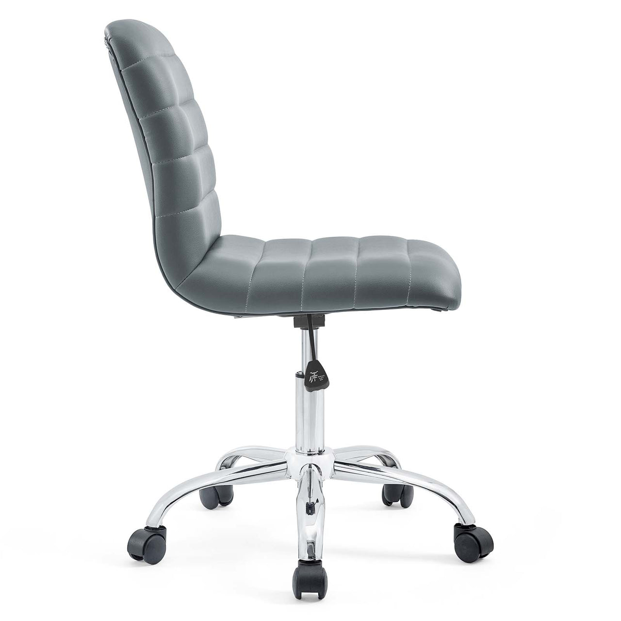 Drift Armless Mid Back Eco-Leather Office Chair, Gray