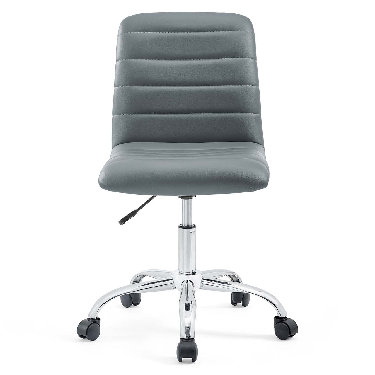 Drift Armless Mid Back Eco-Leather Office Chair, Gray