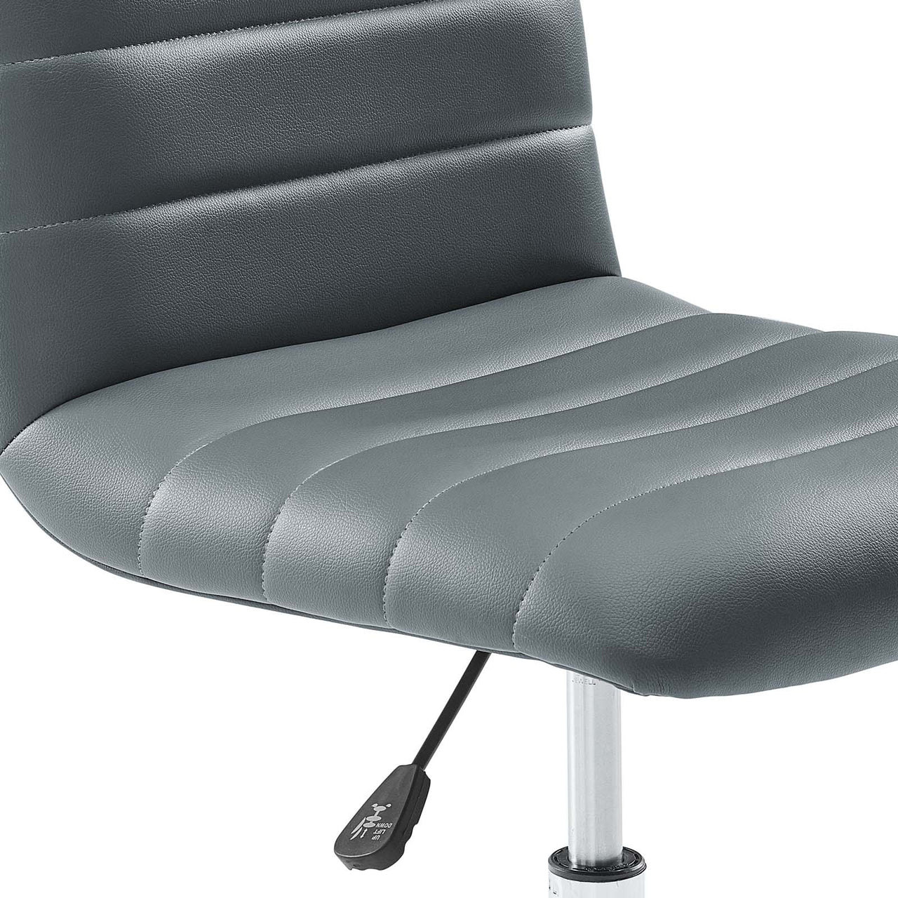 Drift Armless Mid Back Eco-Leather Office Chair, Gray