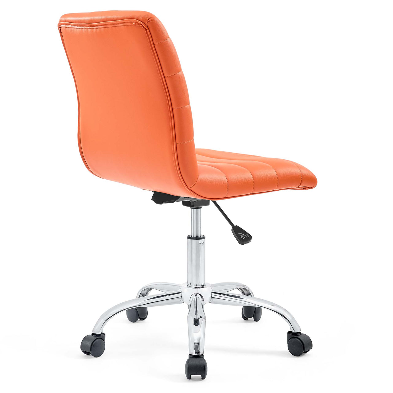 Ripple Armless Mid Back Vinyl Office Chair, Orange