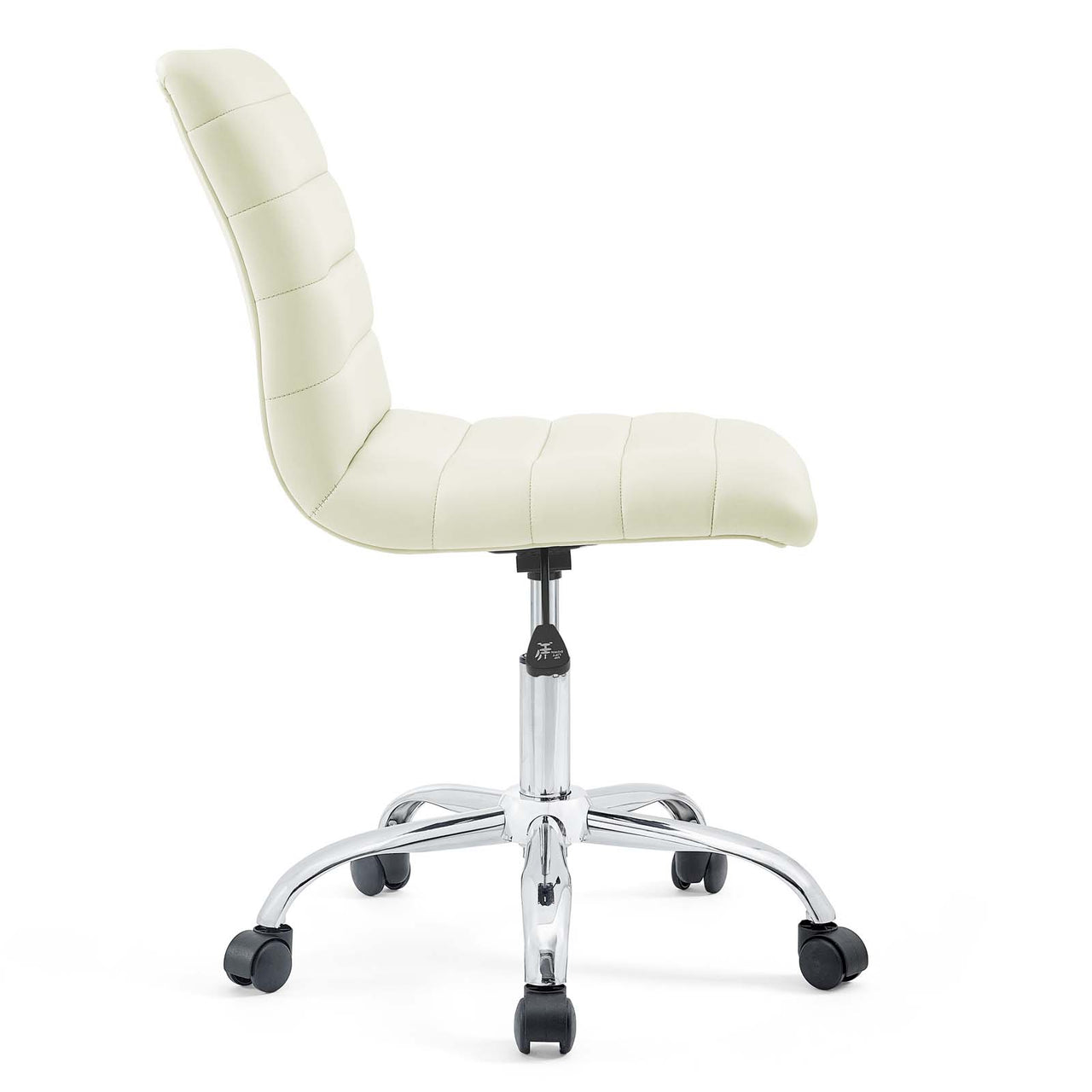 Drift Armless Mid Back Eco-Leather Office Chair, White