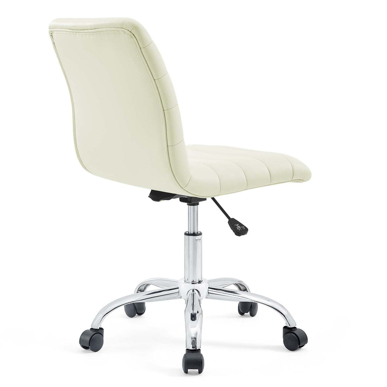 Drift Armless Mid Back Eco-Leather Office Chair, White