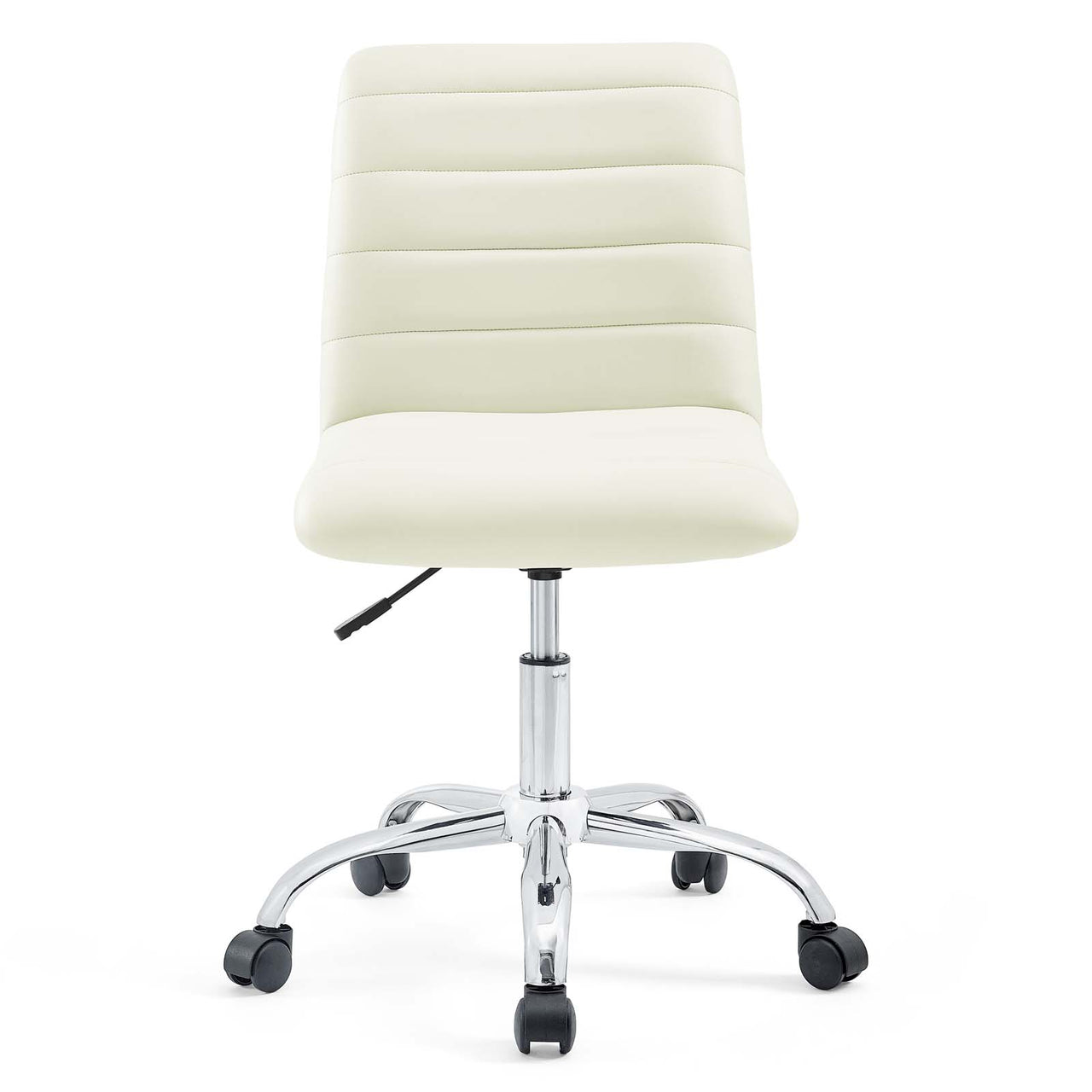 Drift Armless Mid Back Eco-Leather Office Chair, White