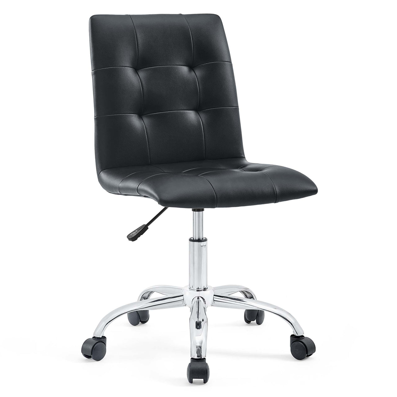 Quartz Armless Mid Back Office Chair, Black