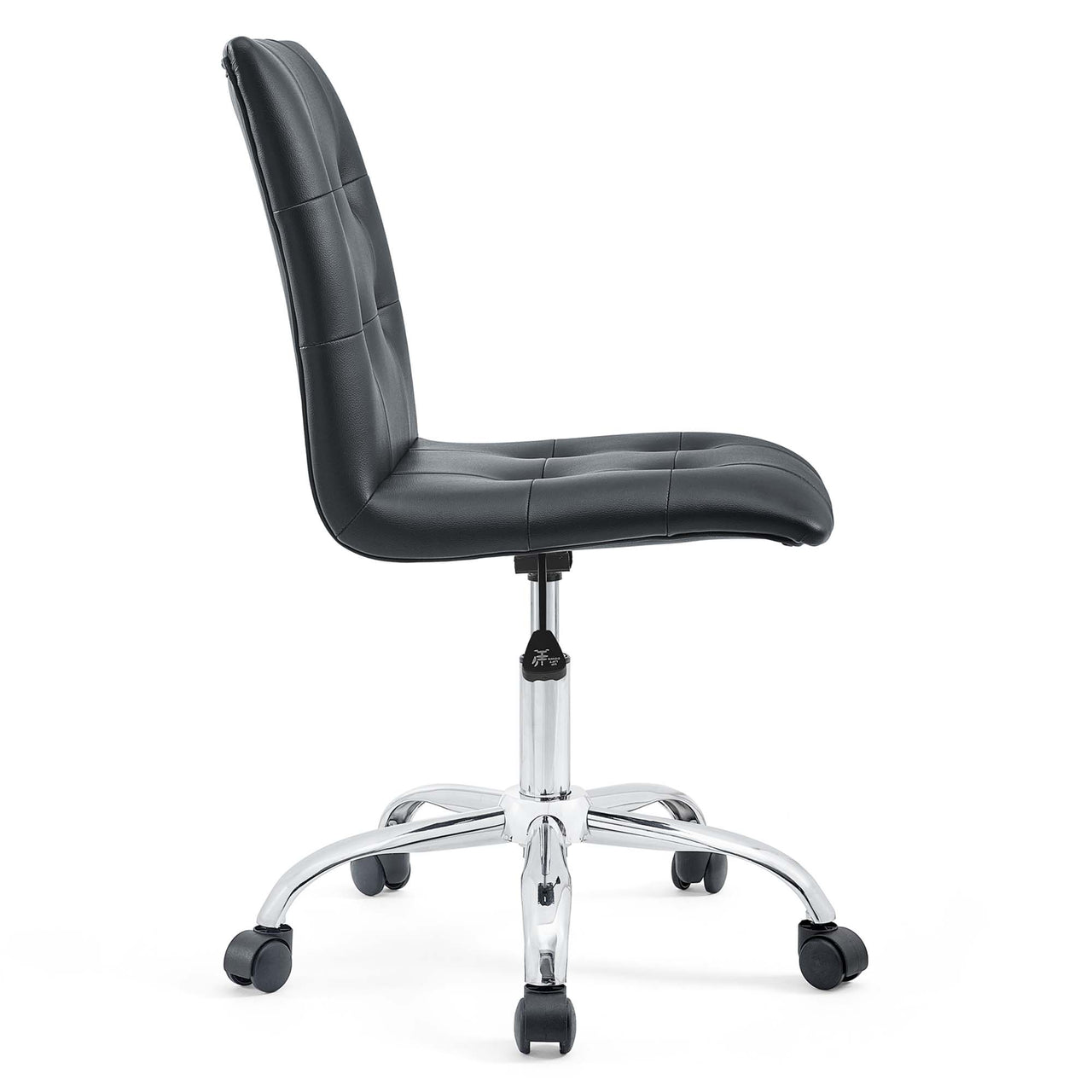 Quartz Armless Mid Back Office Chair, Black