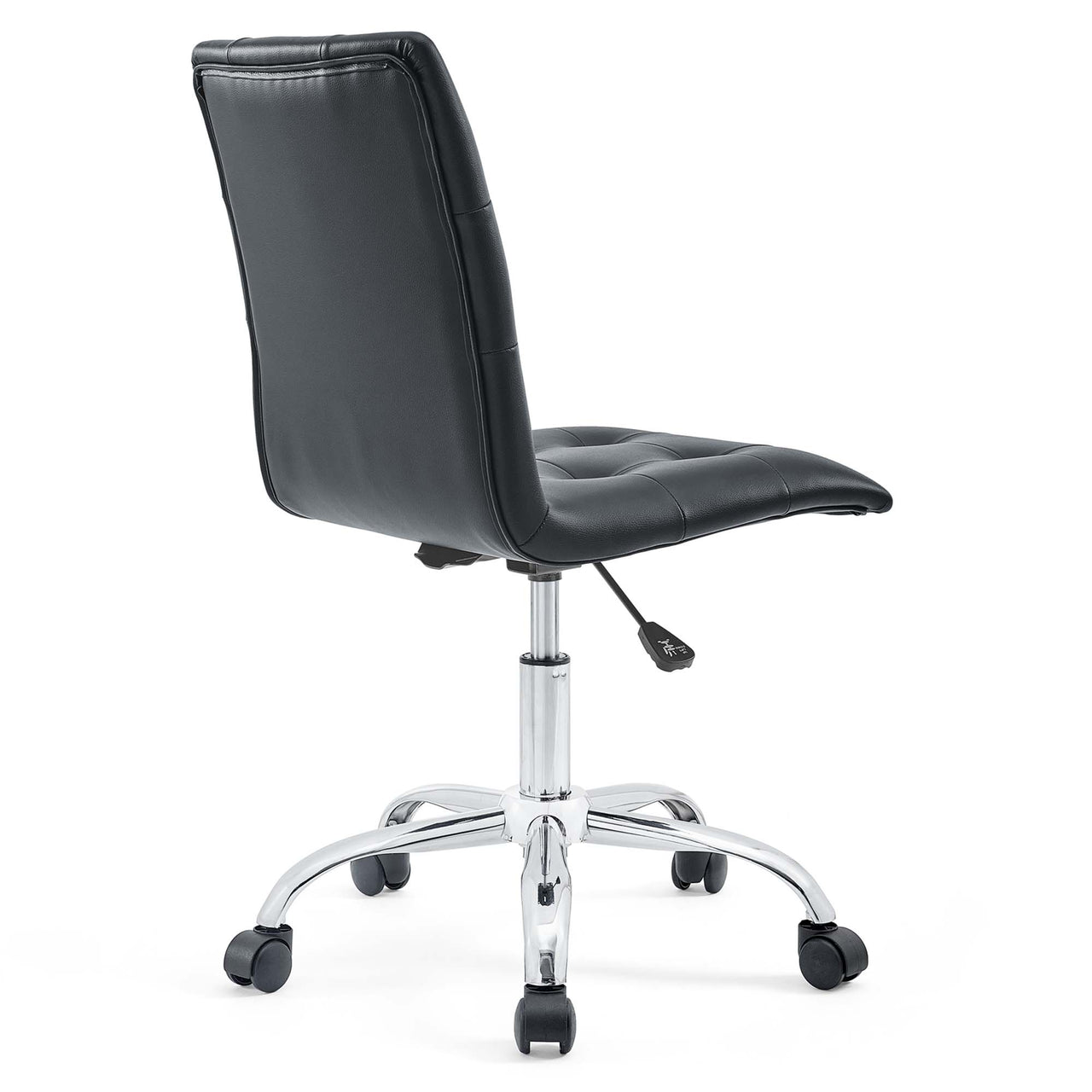 Quartz Armless Mid Back Office Chair, Black