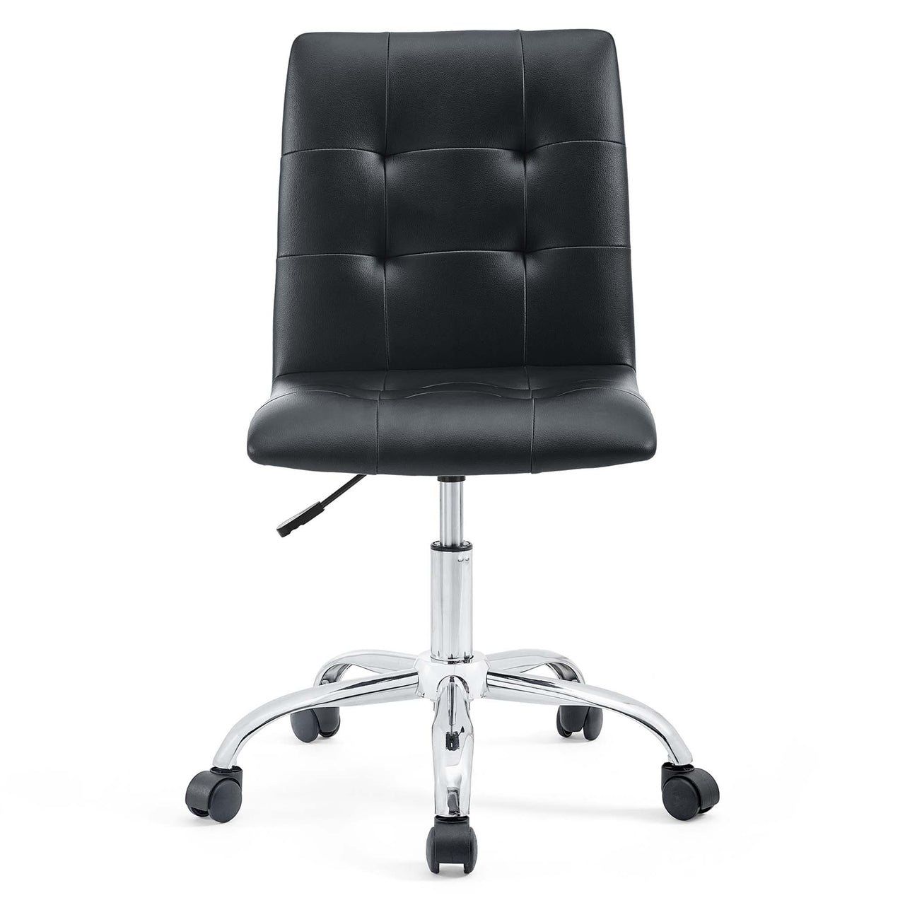 Quartz Armless Mid Back Office Chair, Black