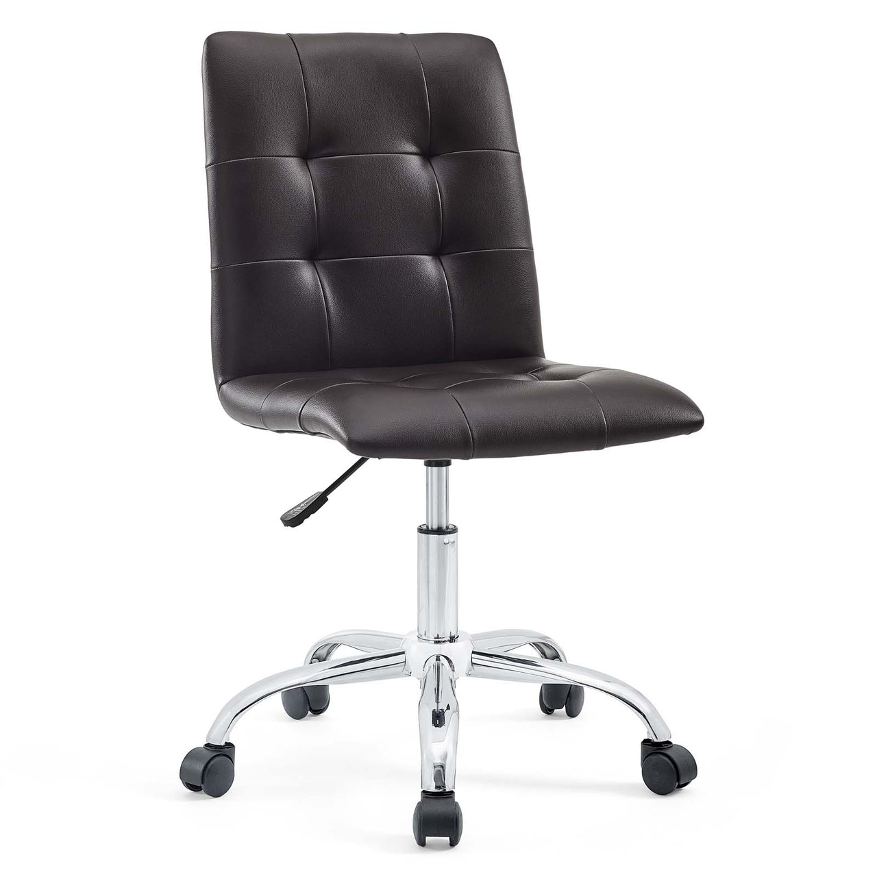 Quartz Armless Mid Back Office Chair, Brown