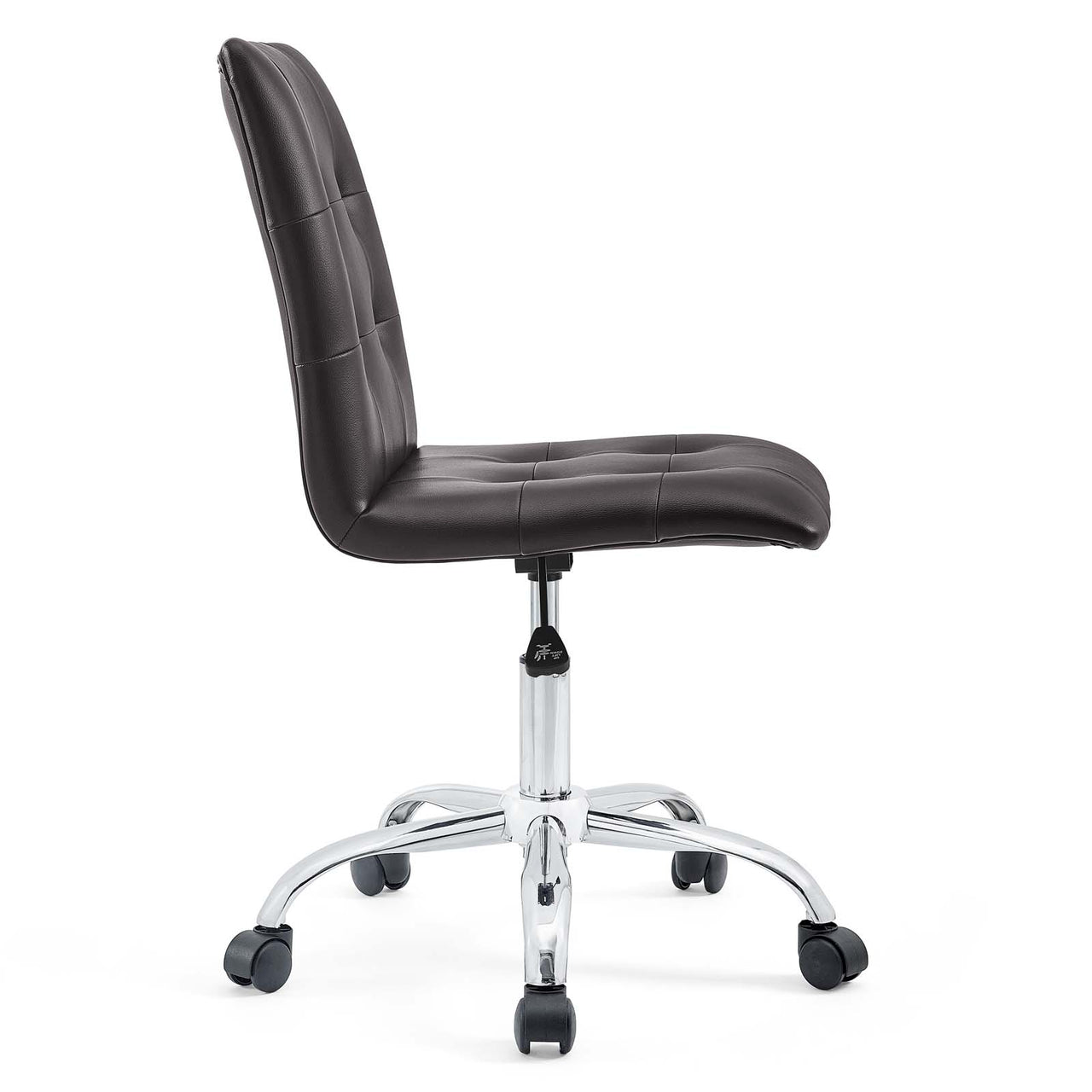 Quartz Armless Mid Back Office Chair, Brown