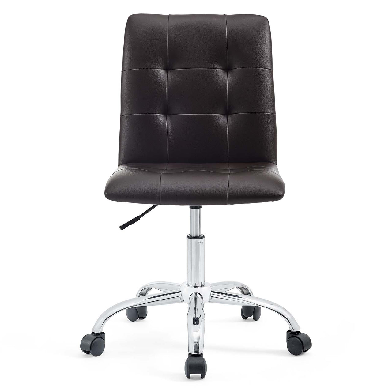 Quartz Armless Mid Back Office Chair, Brown