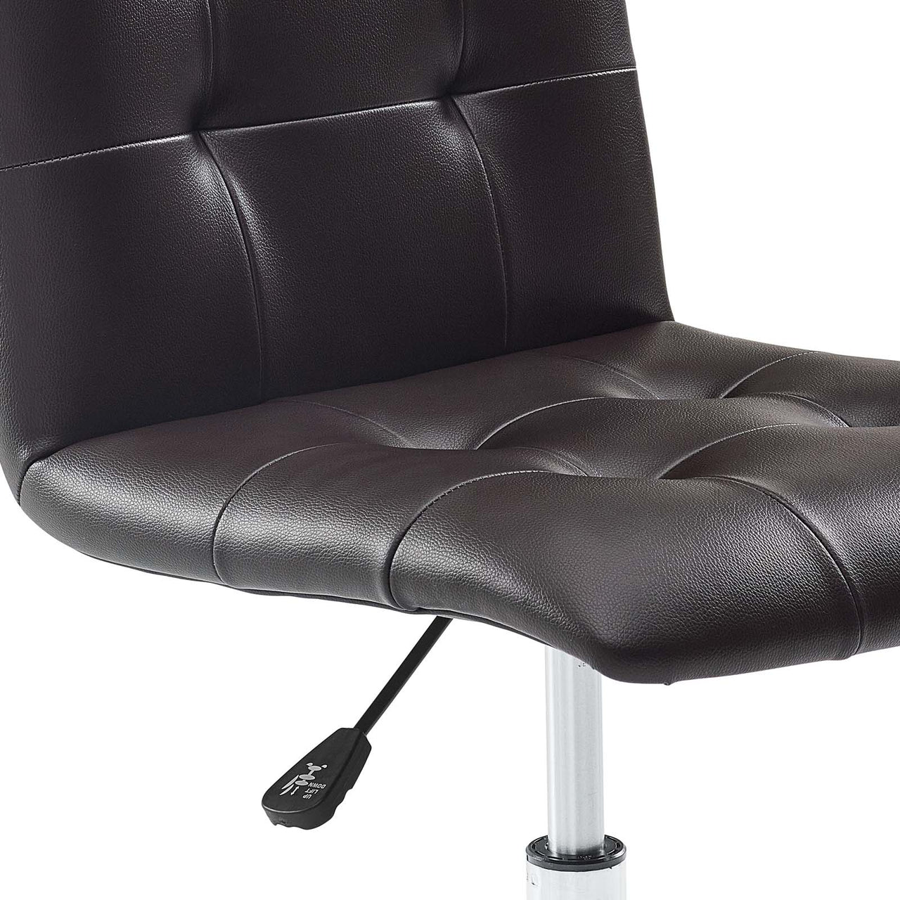 Quartz Armless Mid Back Office Chair, Brown