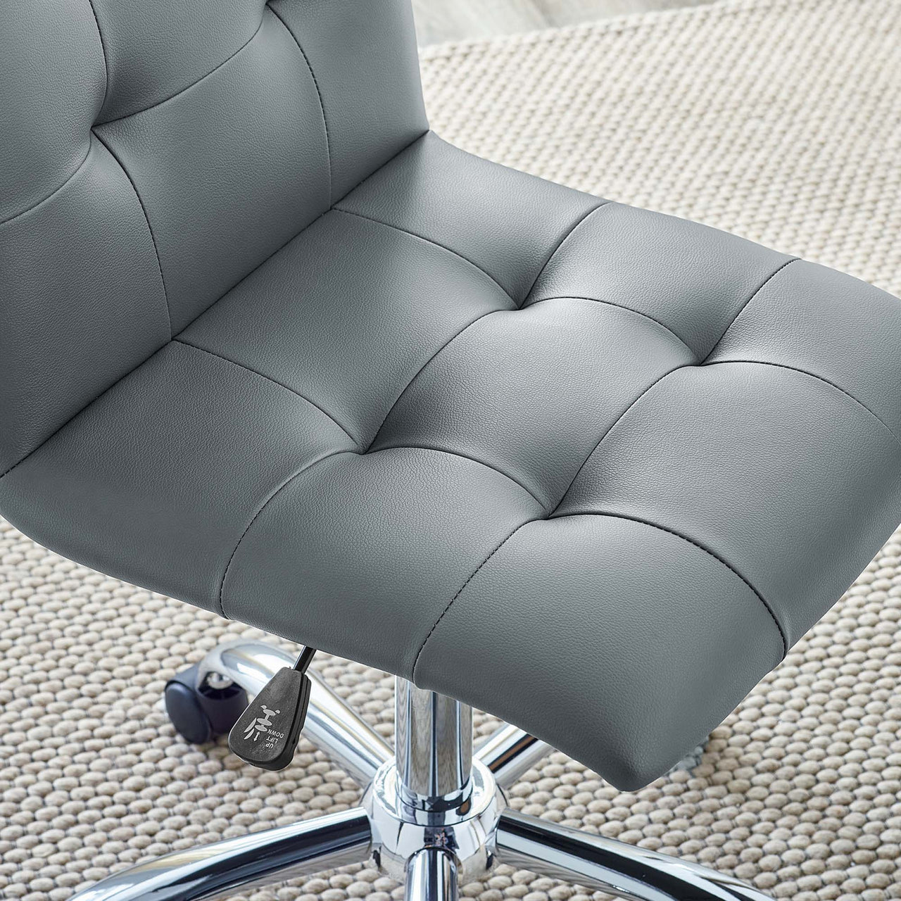 Quartz Armless Mid Back Office Chair, Gray