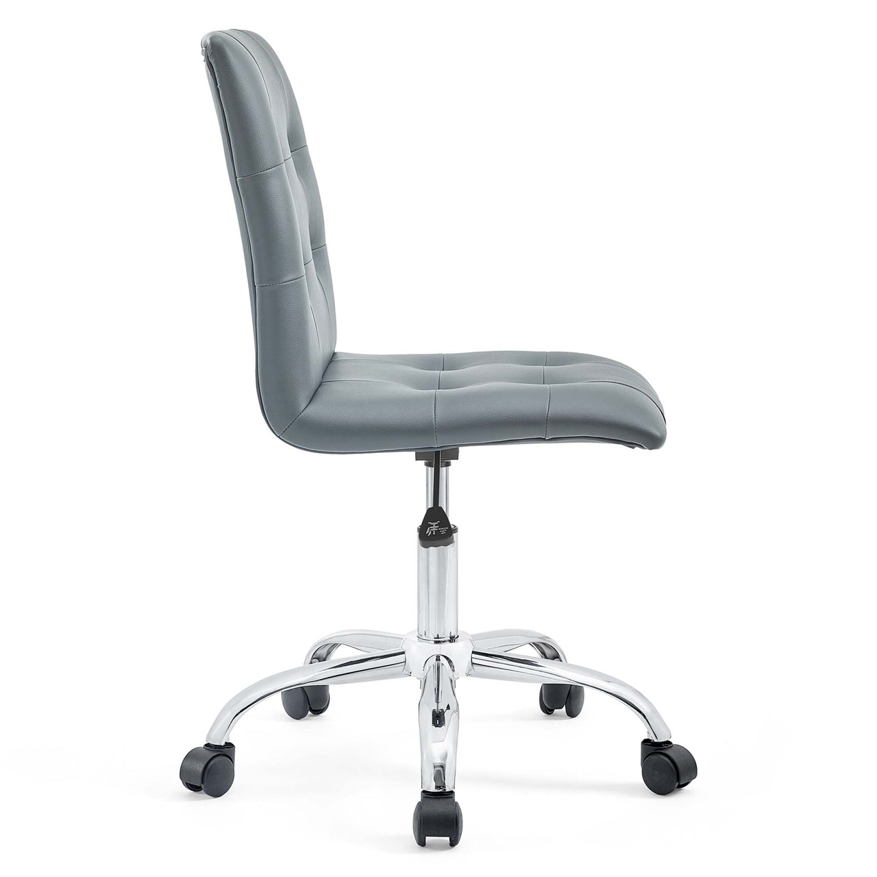 Quartz Armless Mid Back Office Chair, Gray