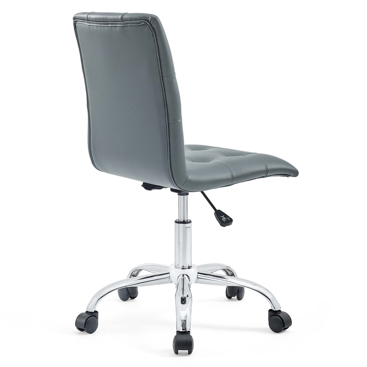 Quartz Armless Mid Back Office Chair, Gray
