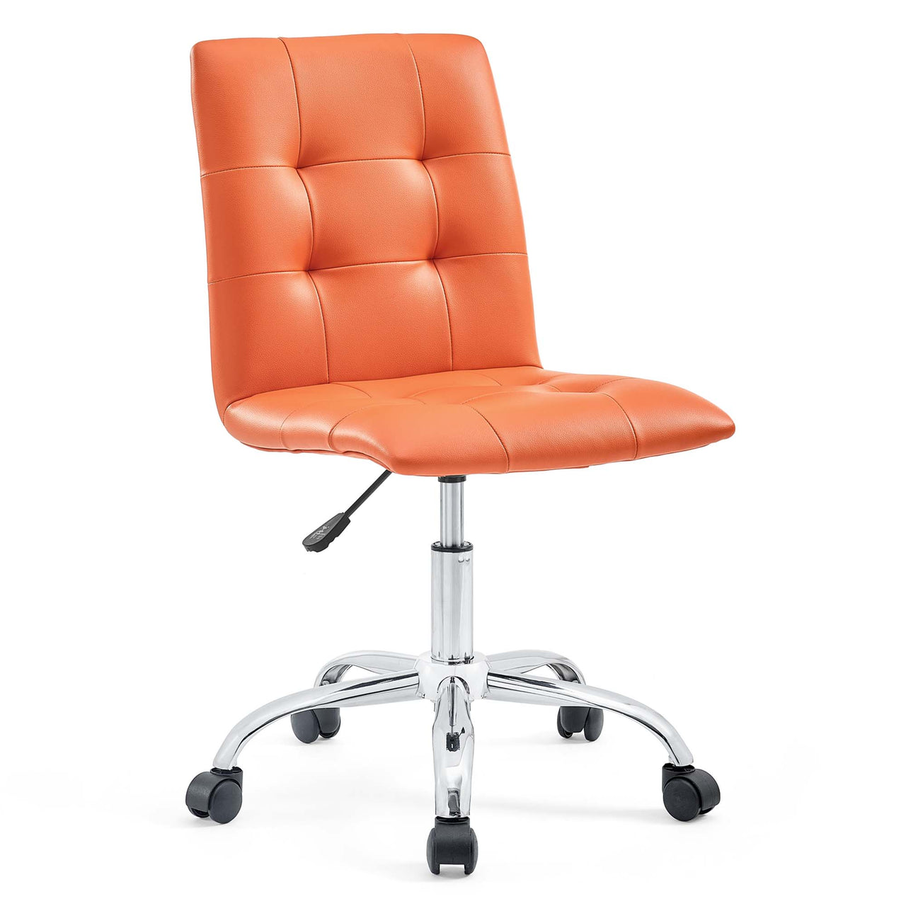 Quartz Armless Mid Back Office Chair, Orange