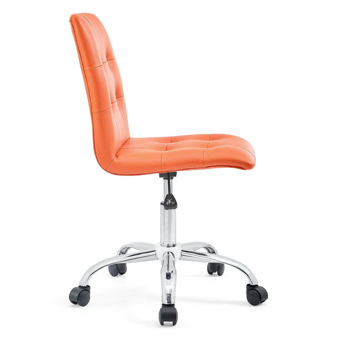 Quartz Armless Mid Back Office Chair, Orange
