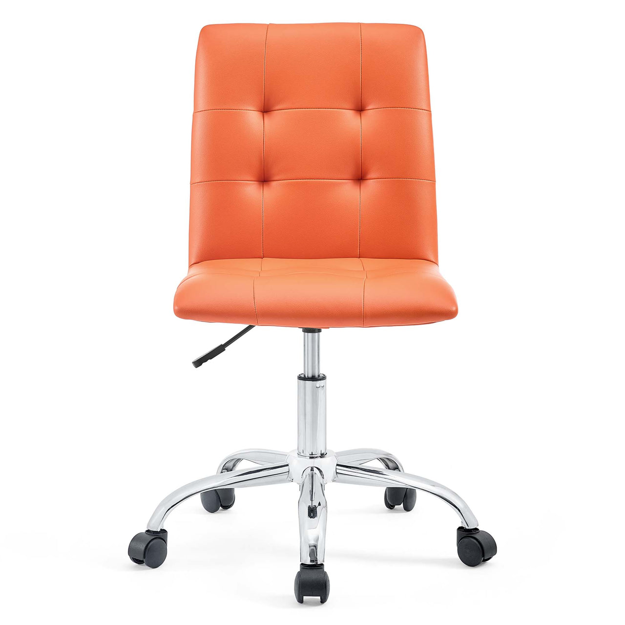 Quartz Armless Mid Back Office Chair, Orange