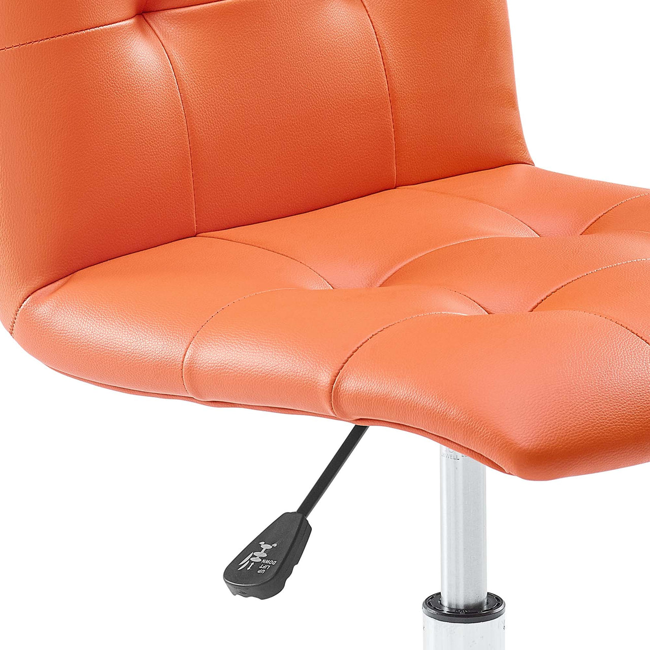 Quartz Armless Mid Back Office Chair, Orange