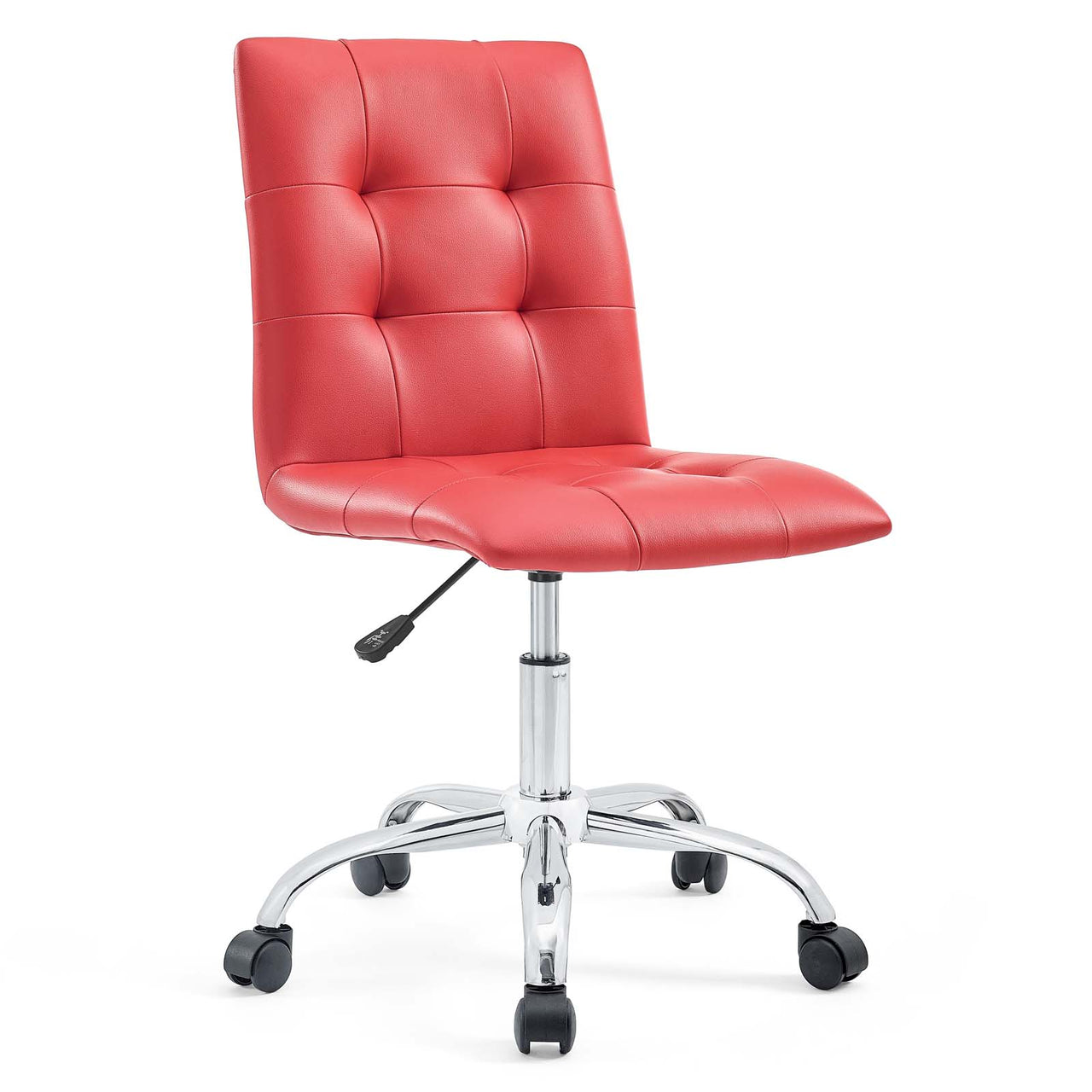 Prim Armless Mid Back Office Chair, Red