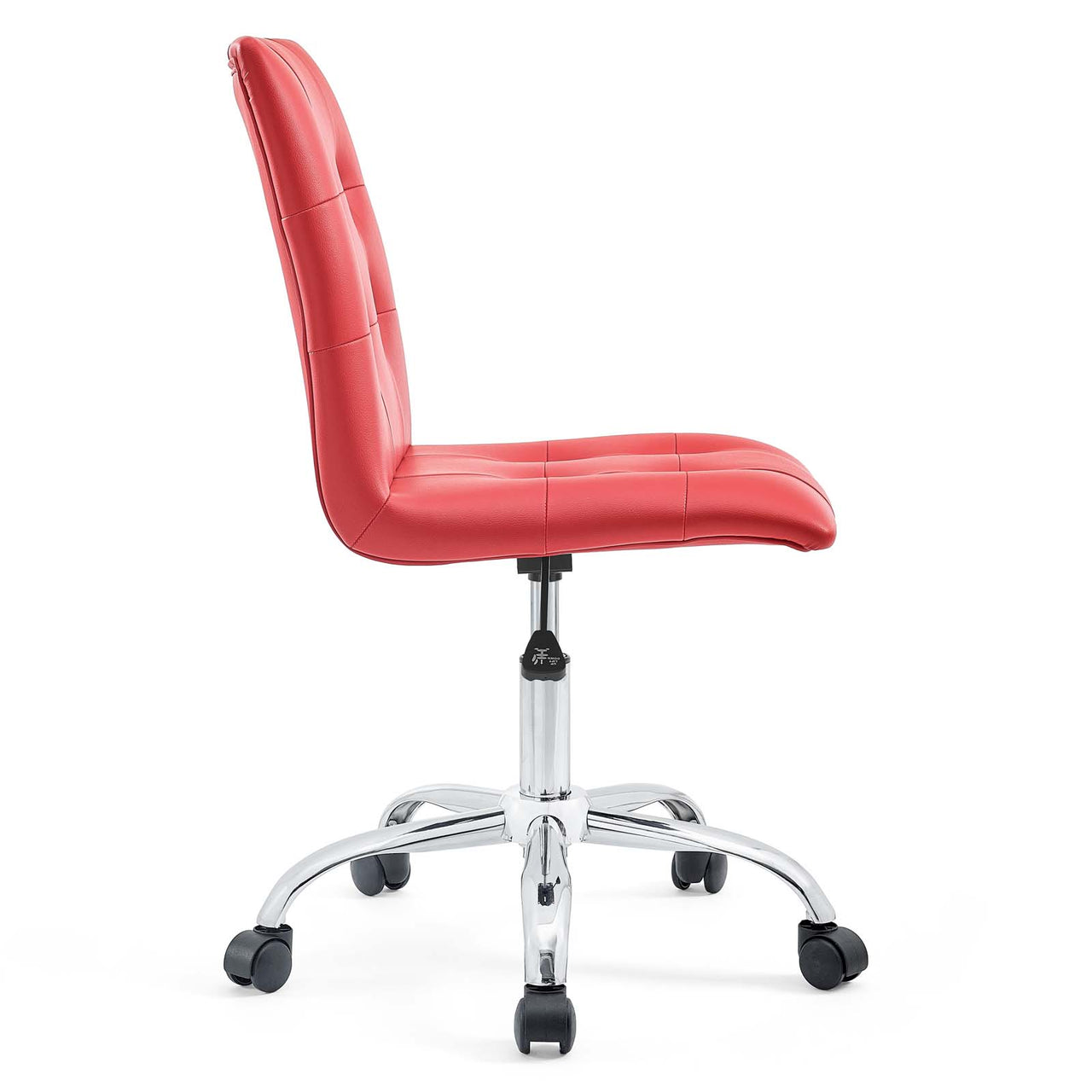 Prim Armless Mid Back Office Chair, Red
