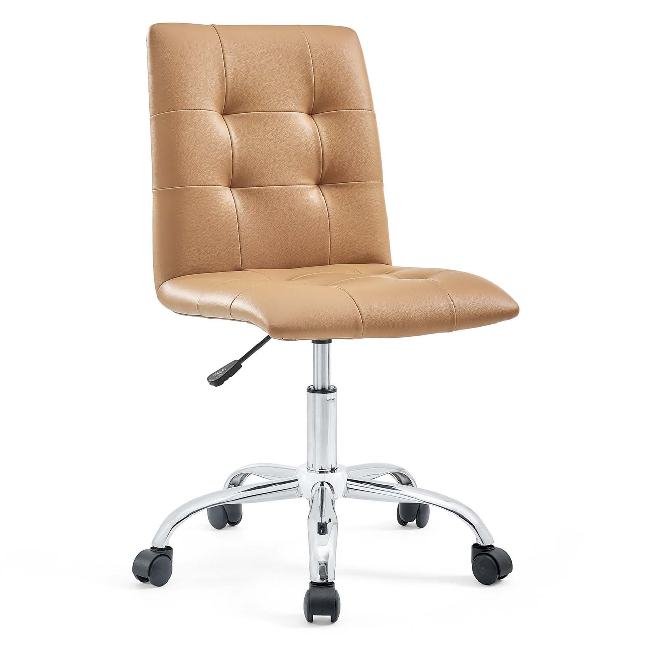 Prim Armless Mid Back Office Chair, Tan