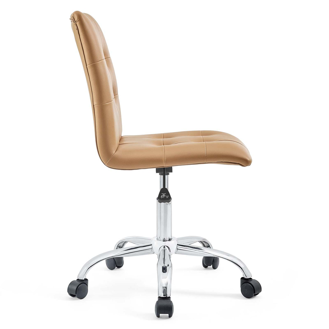 Prim Armless Mid Back Office Chair, Tan