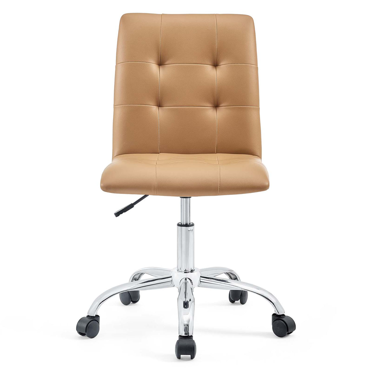 Prim Armless Mid Back Office Chair, Tan