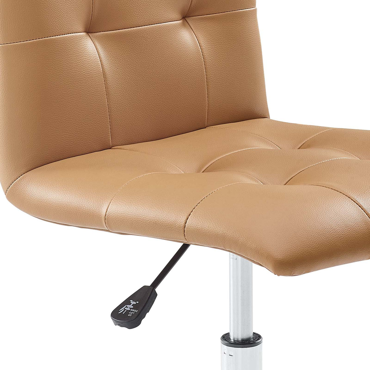 Prim Armless Mid Back Office Chair, Tan