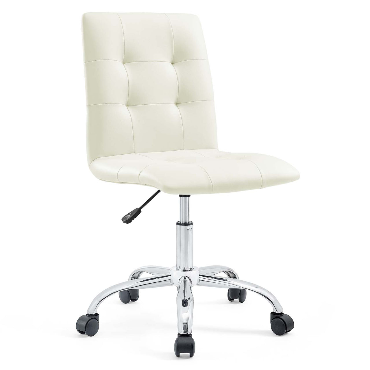 Prim Armless Mid Back Office Chair, White