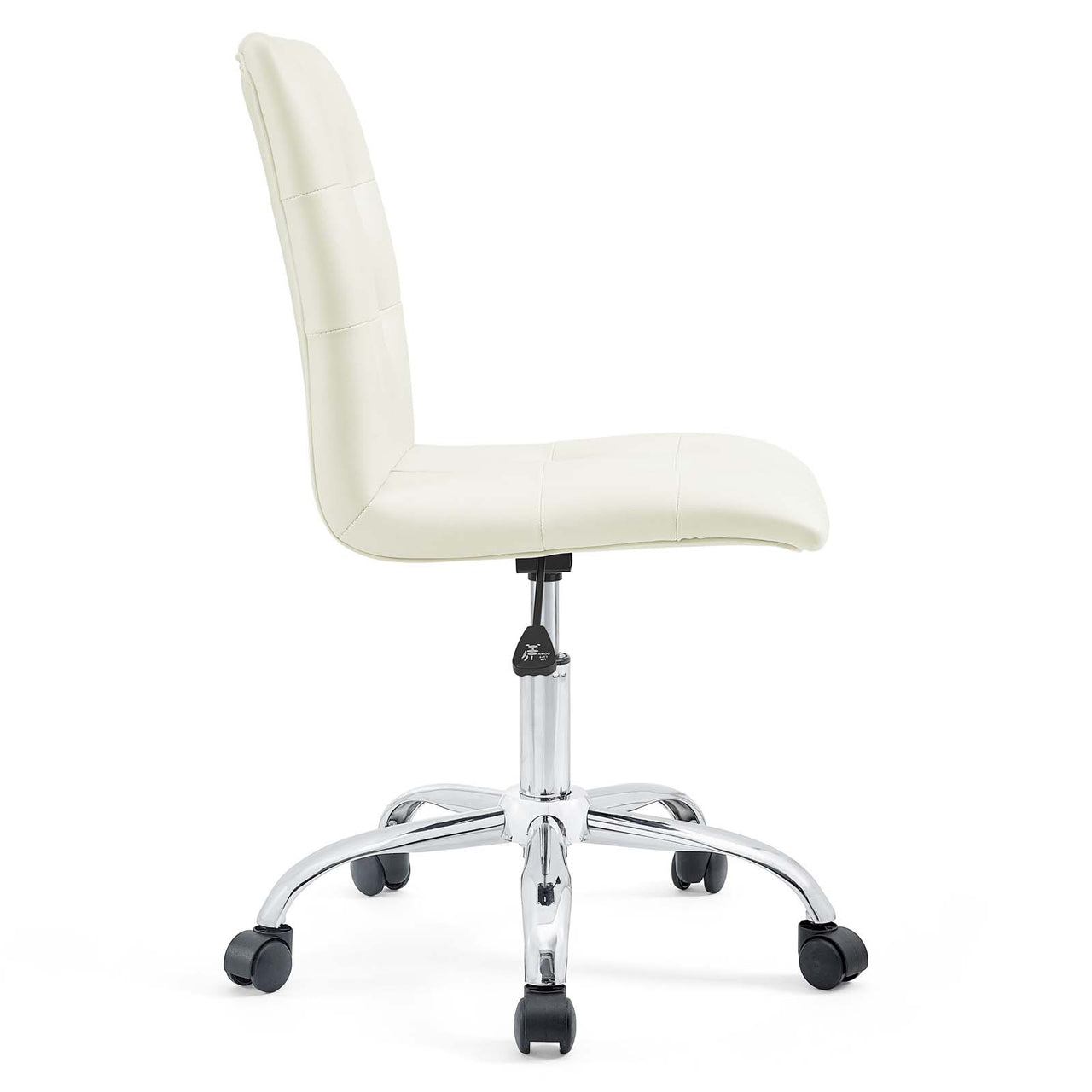 Prim Armless Mid Back Office Chair, White