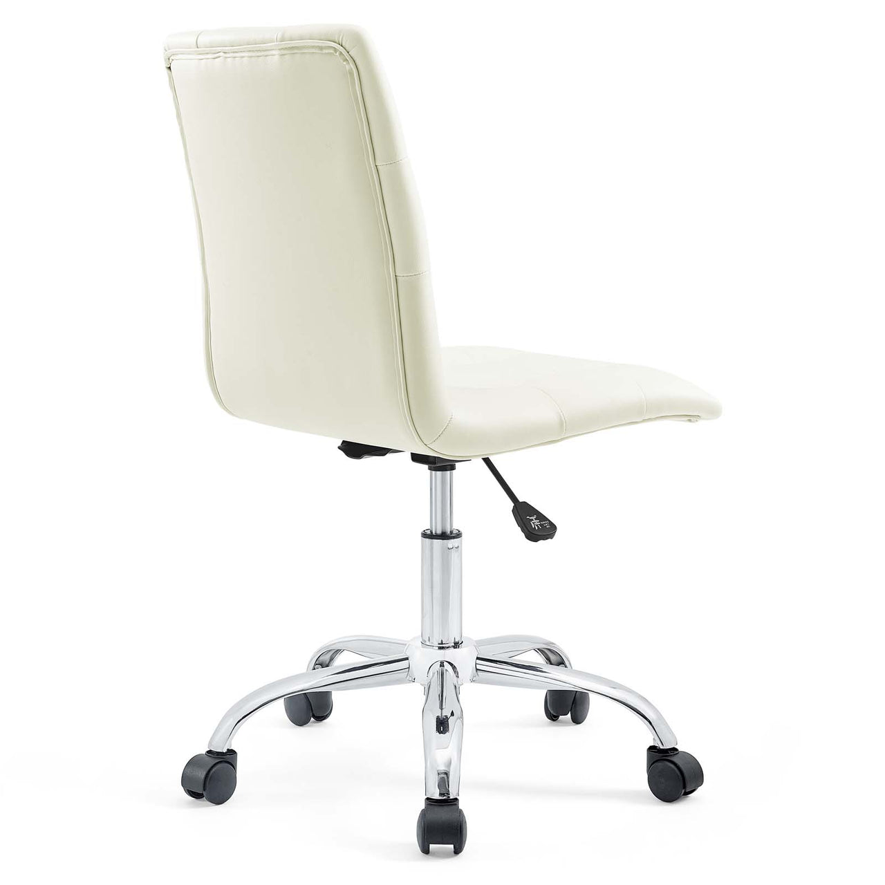 Prim Armless Mid Back Office Chair, White