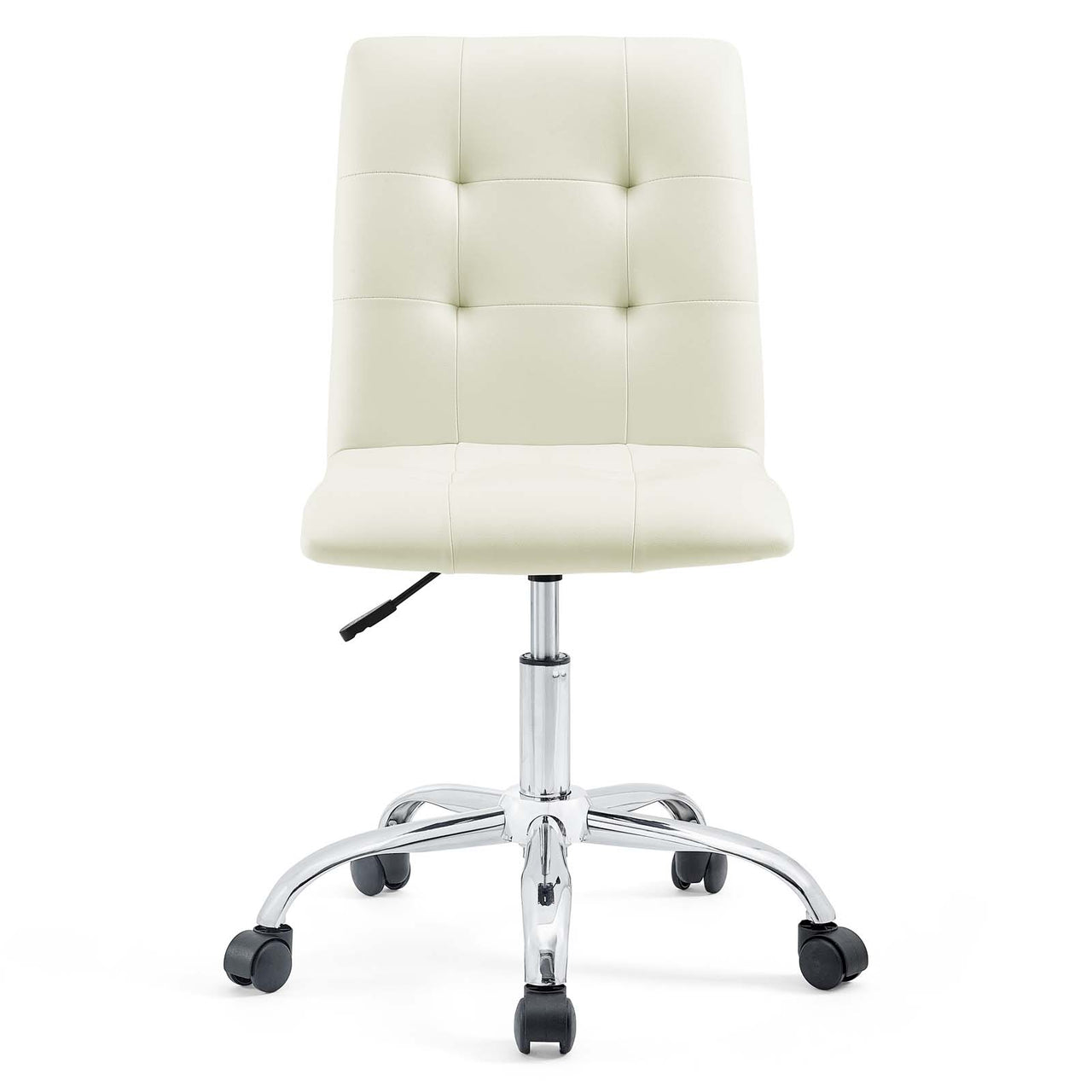 Prim Armless Mid Back Office Chair, White