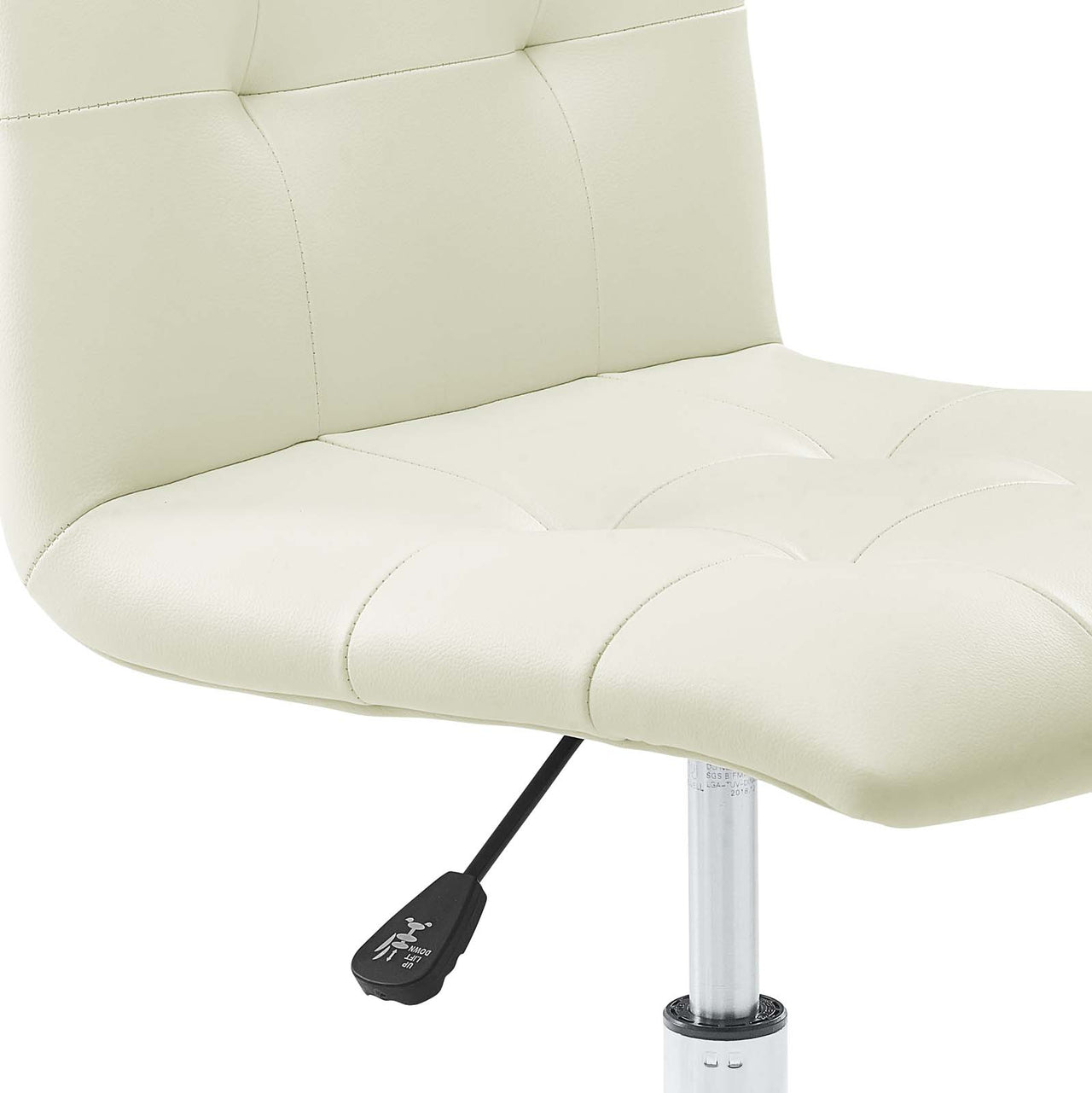 Prim Armless Mid Back Office Chair, White