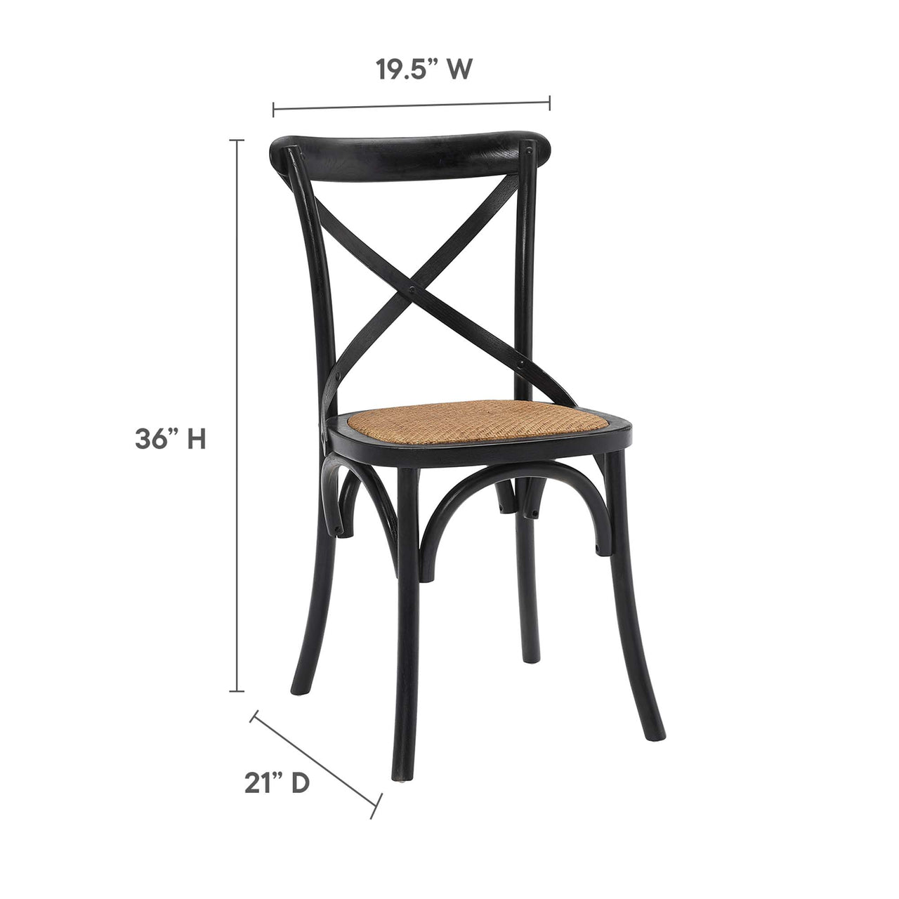 Countryside-Chic Dining Chair, Black
