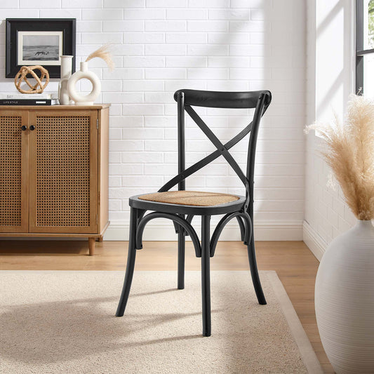 Countryside-Chic Dining Chair, Black