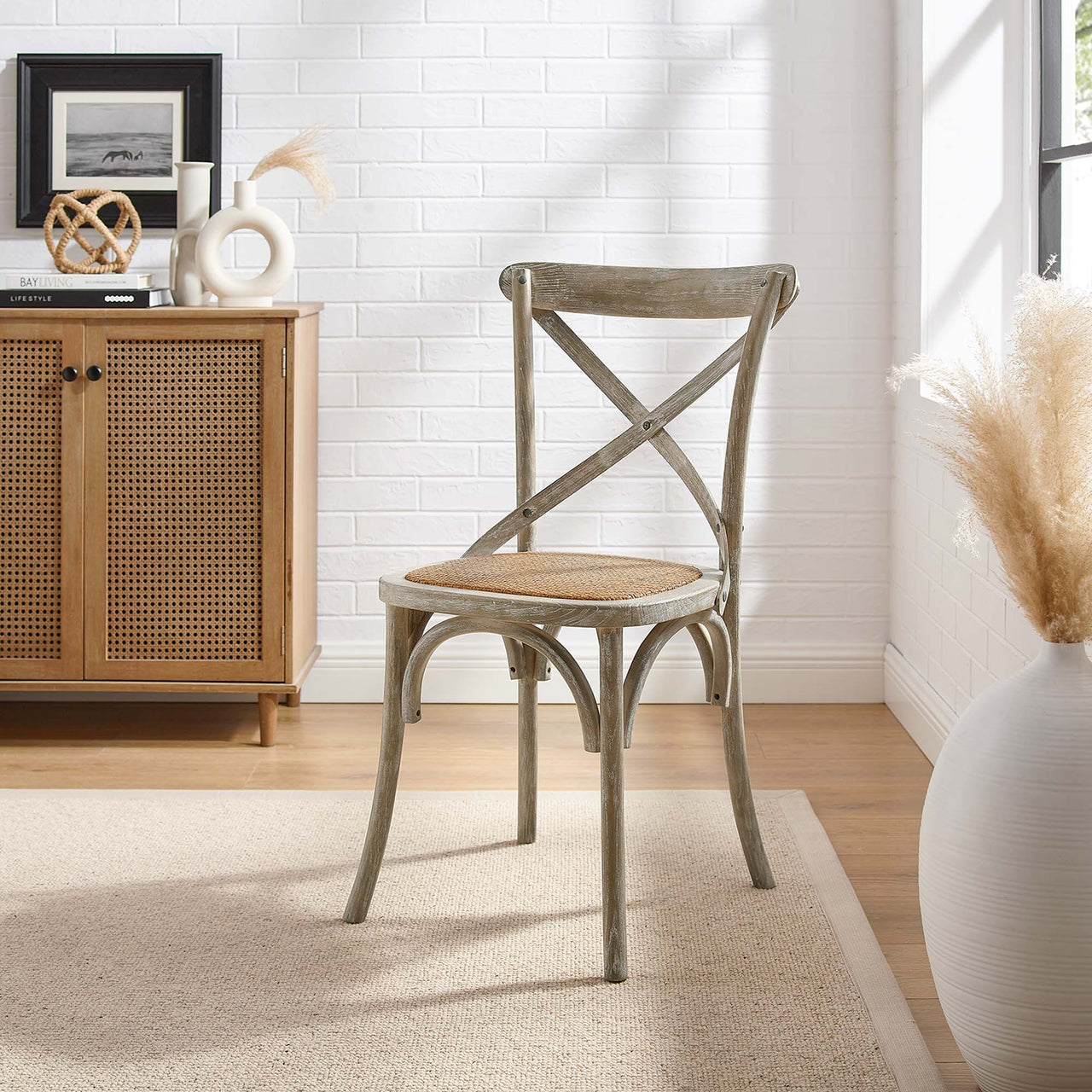 Countryside-Chic Dining Chair, Gray
