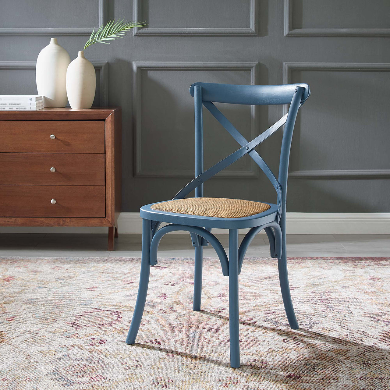 Countryside-Chic Dining Chair, Blue