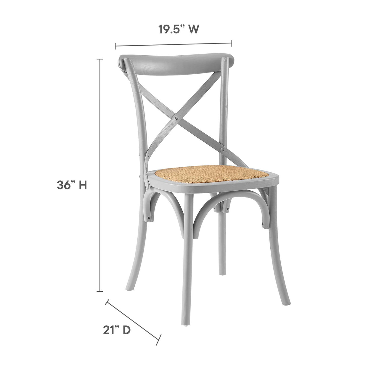 Countryside-Chic Dining Chair, Light Gray