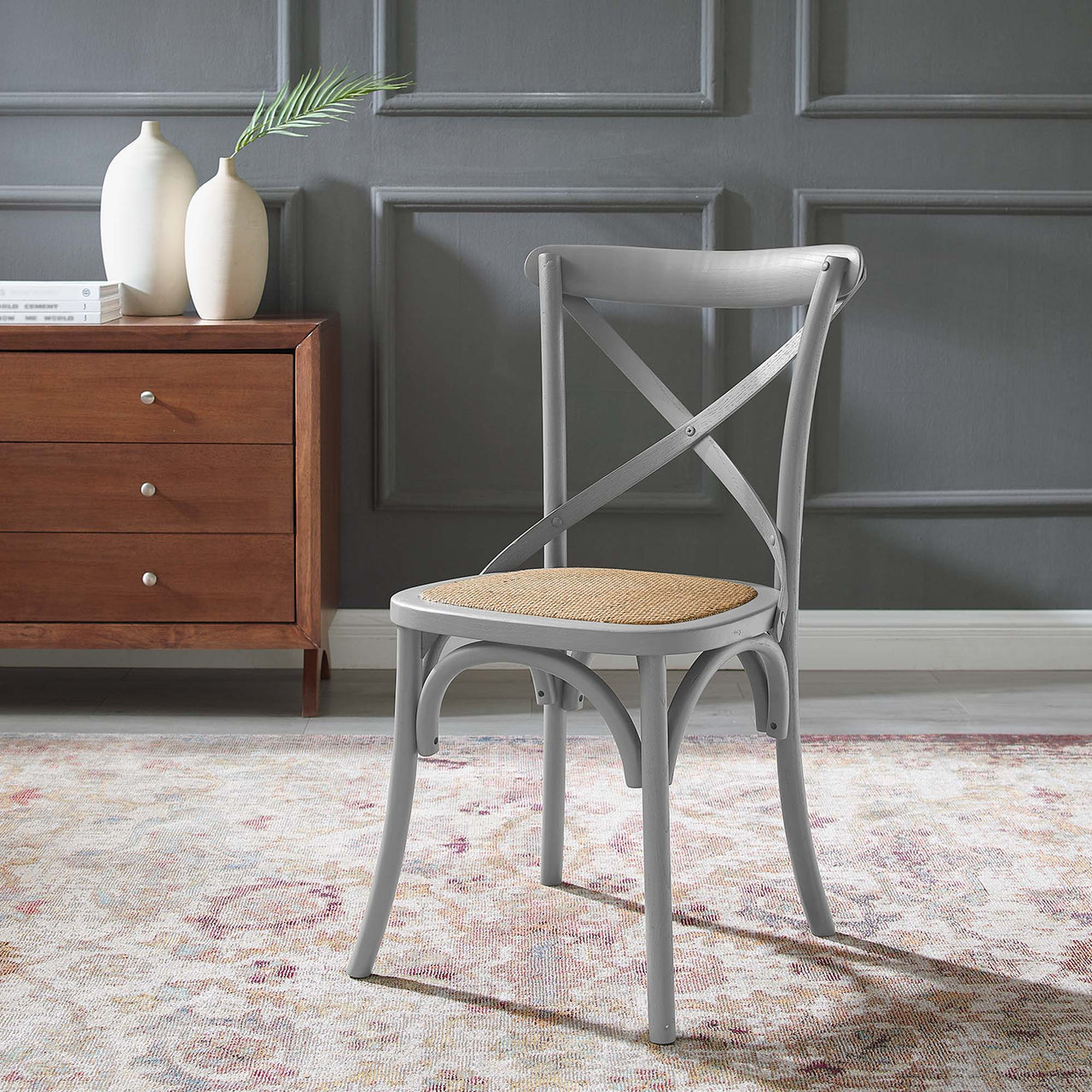 Countryside-Chic Dining Chair, Light Gray