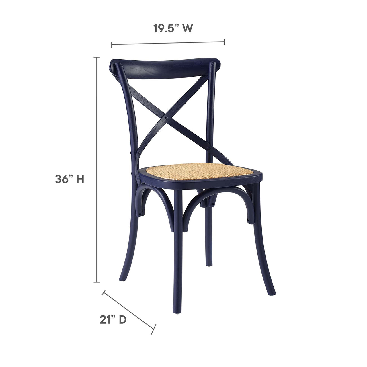 Countryside-Chic Dining Chair, Dark Blue
